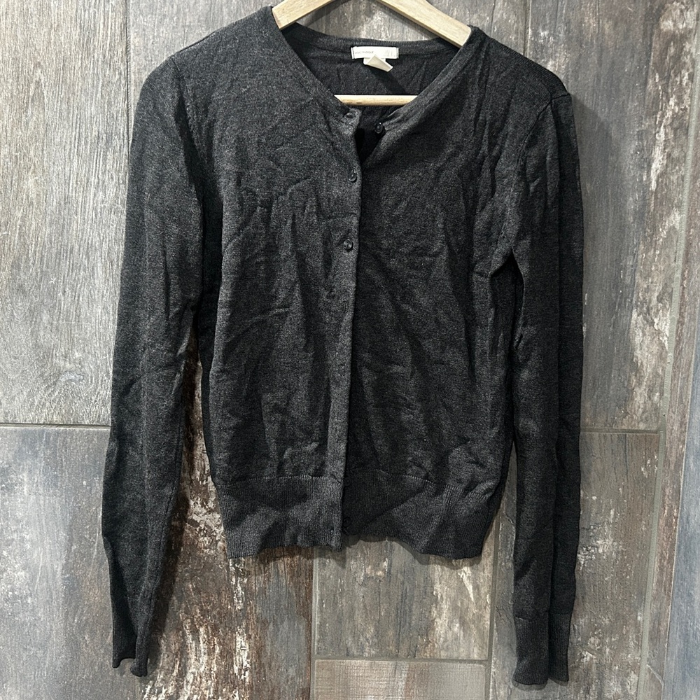 H&M Dark Gray Button-Front Women's Cardigan